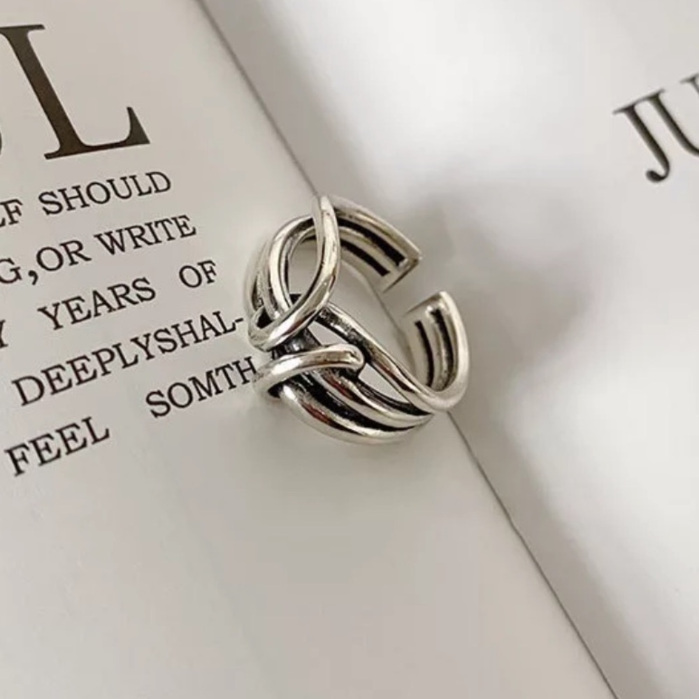 NEW 925 Sterling Silver Open Knot Ring Resizable